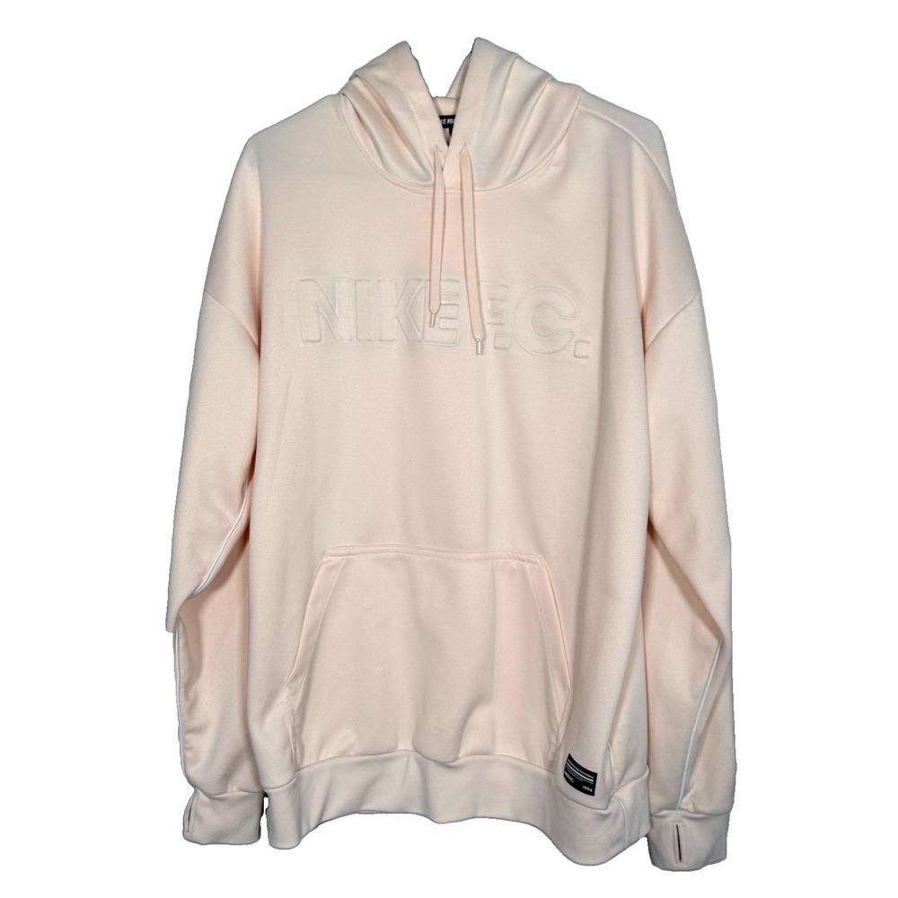 Nike FC Football Club Hoodie Mens L Pullover Guava Ice Soccer Sweatshirt AR8002